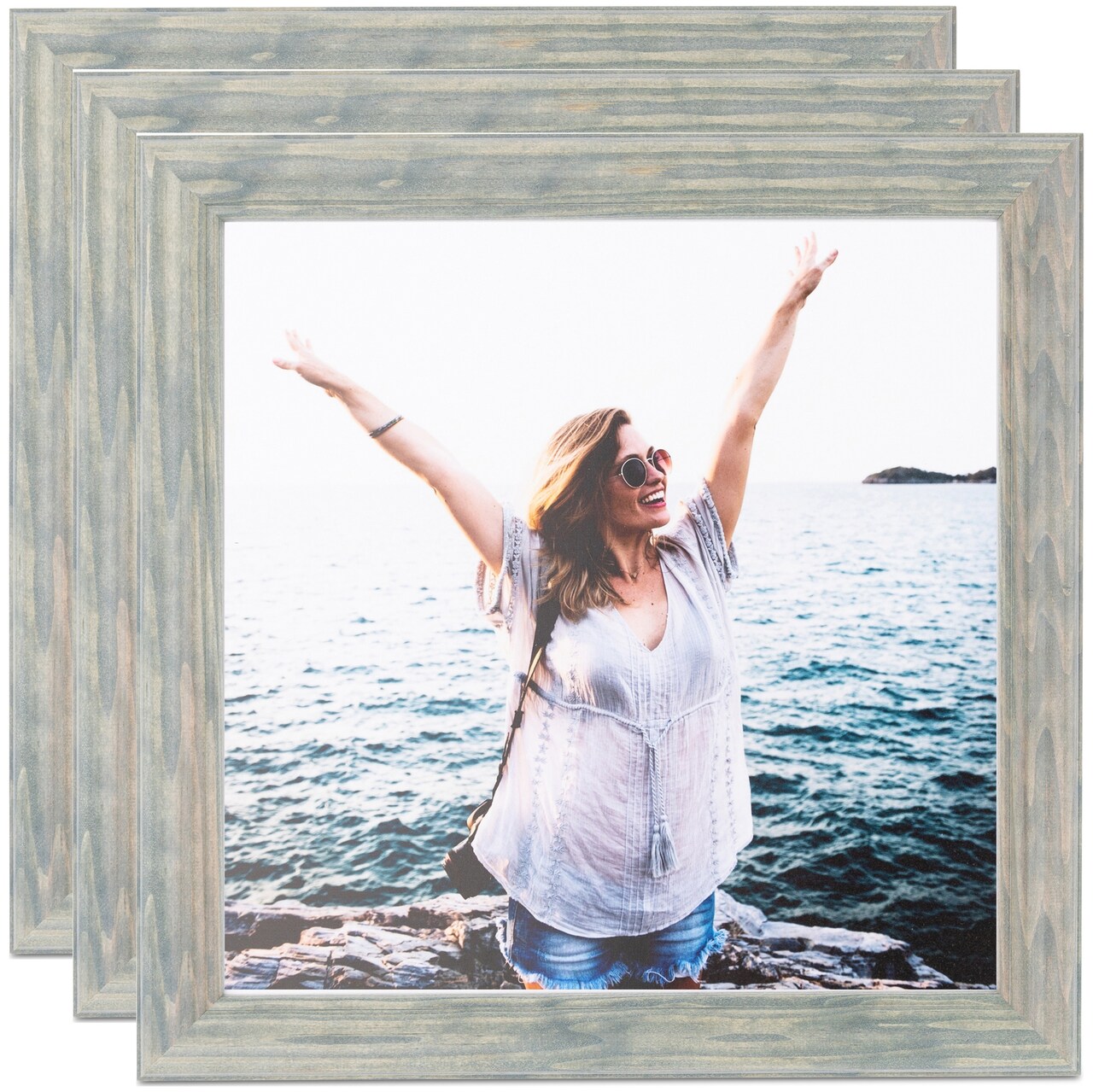 ArtToFrames 24x24 Inch Modern Picture Frame, Multi Pack, Comes with Economy Acrylic (WOMPack-7-24x24)